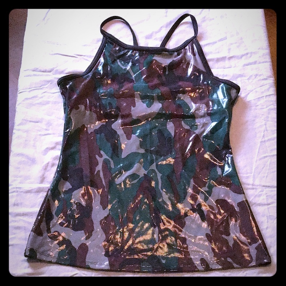 NWOT Shiny Camo Tank Top